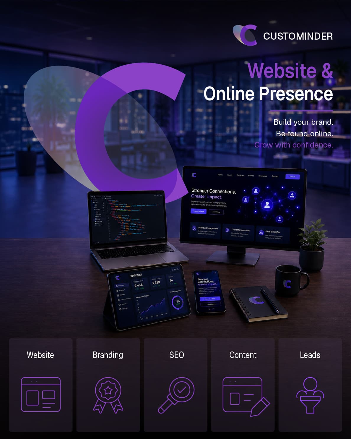 DIY+ Business Website Builder connected with business operations
